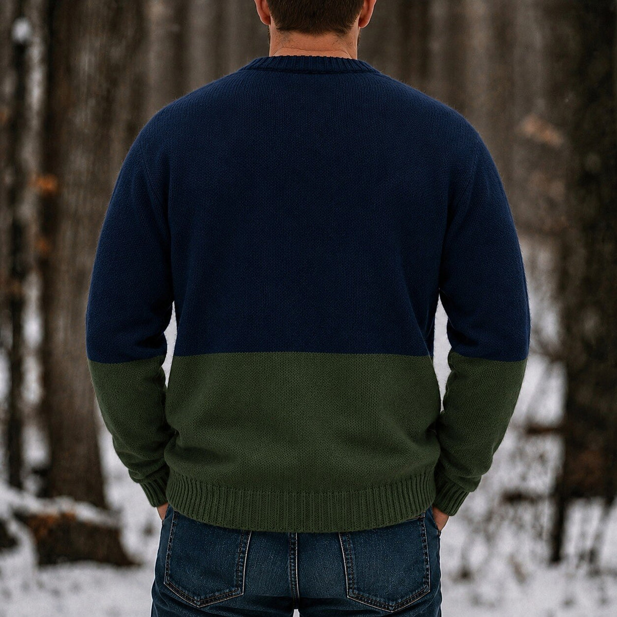 Two-Panel Color Block Cardigan