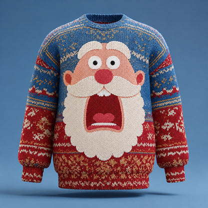 Expressive Santa Portrait Sweater