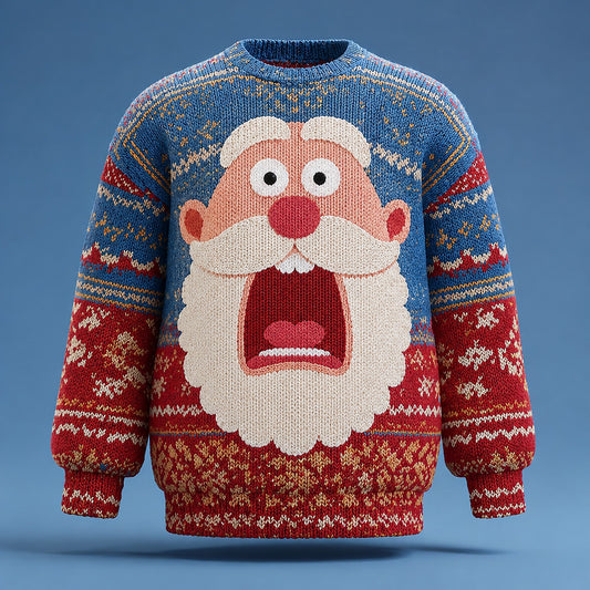 Expressive Santa Portrait Sweater