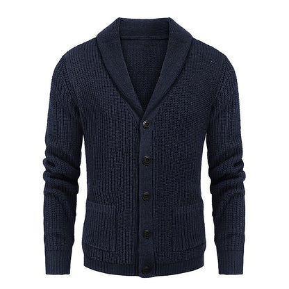 Ribbed Shawl Pocket Cardigan