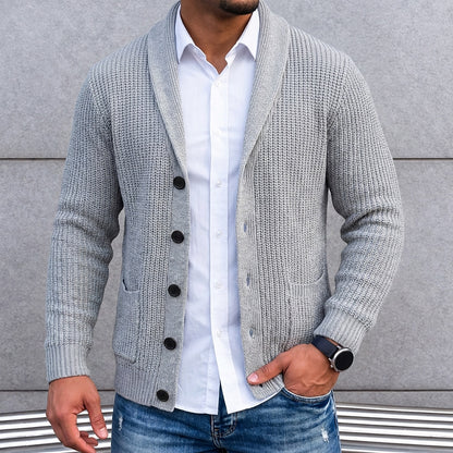 Ribbed Shawl Pocket Cardigan