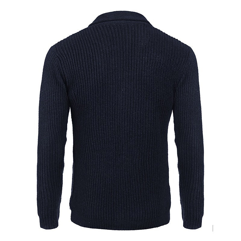 Ribbed Shawl Pocket Cardigan