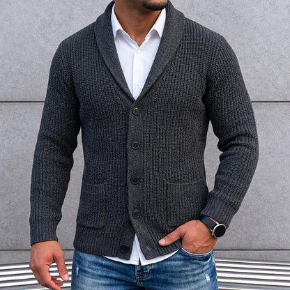 Ribbed Shawl Pocket Cardigan