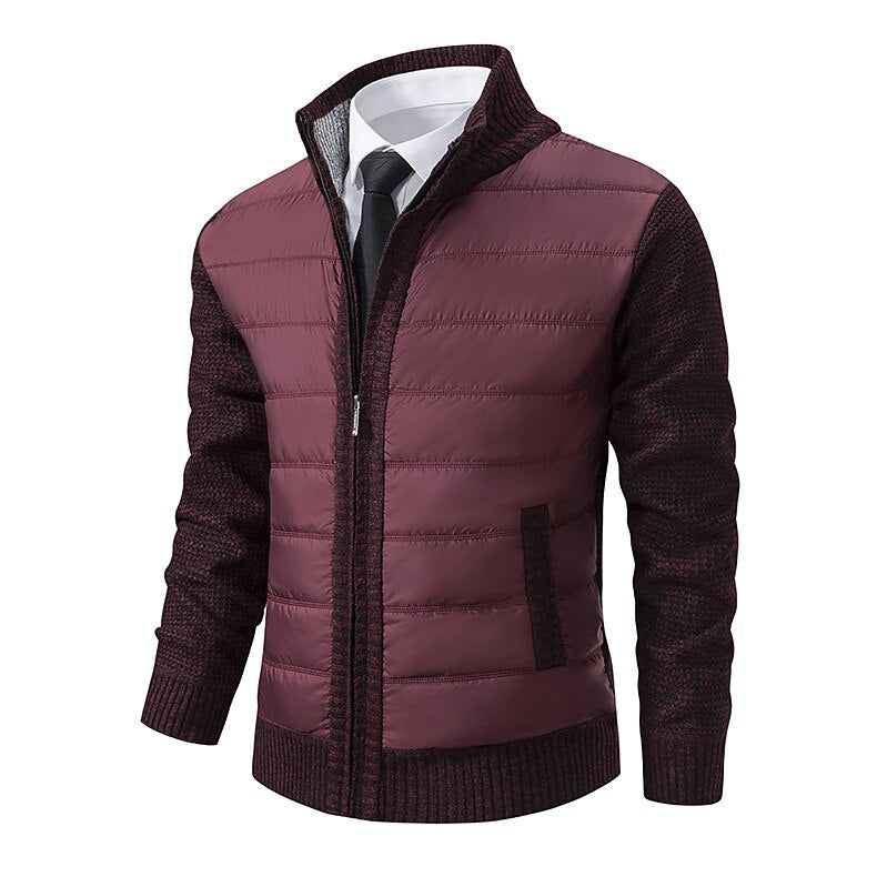 Padded Panel Zip Cardigan