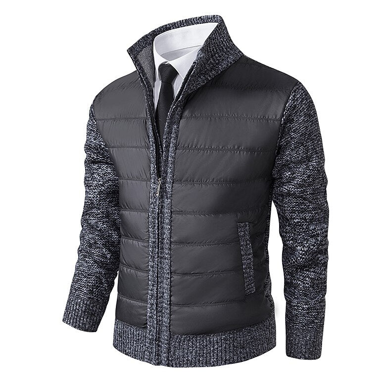 Padded Panel Zip Cardigan