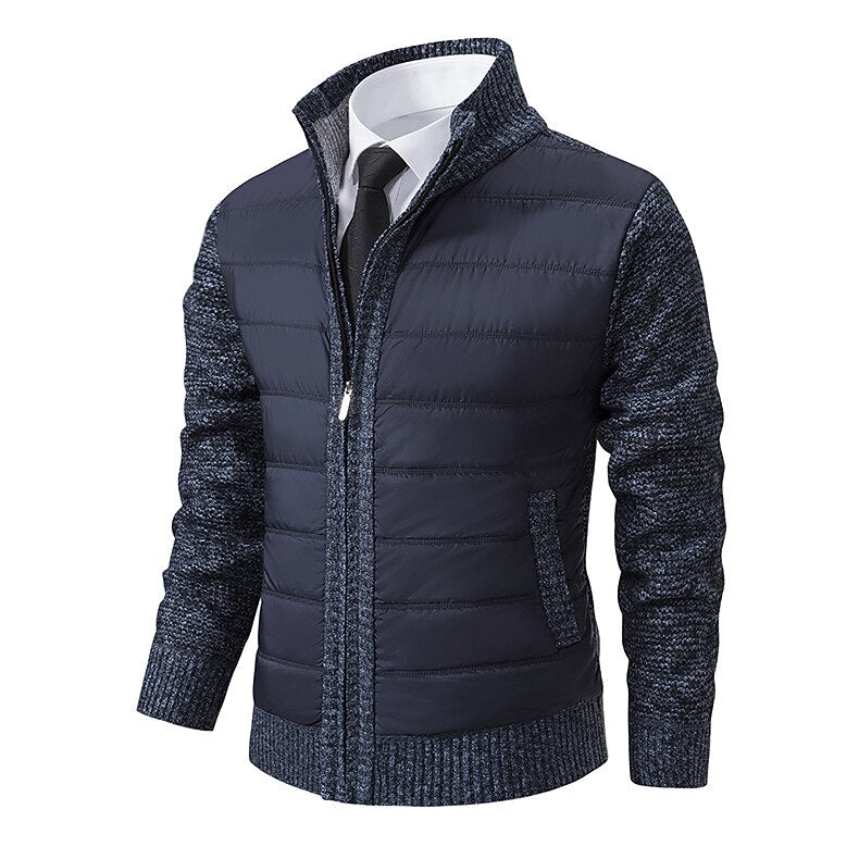 Padded Panel Zip Cardigan