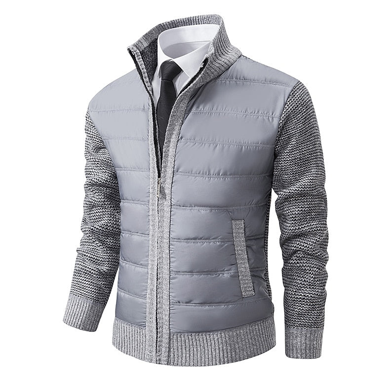 Padded Panel Zip Cardigan