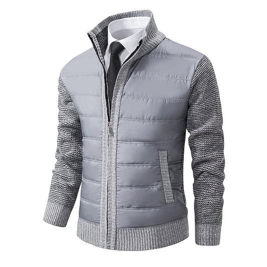 Padded Panel Zip Cardigan