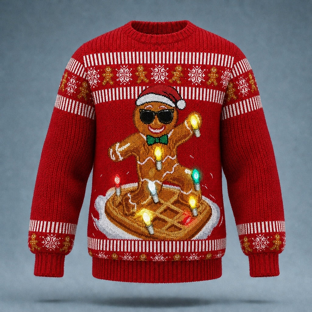 Sunglasses Gingerbread Party Sweater