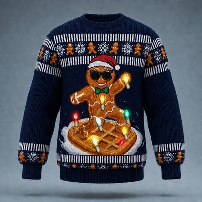 Sunglasses Gingerbread Party Sweater