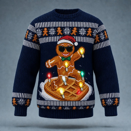 Sunglasses Gingerbread Party Sweater