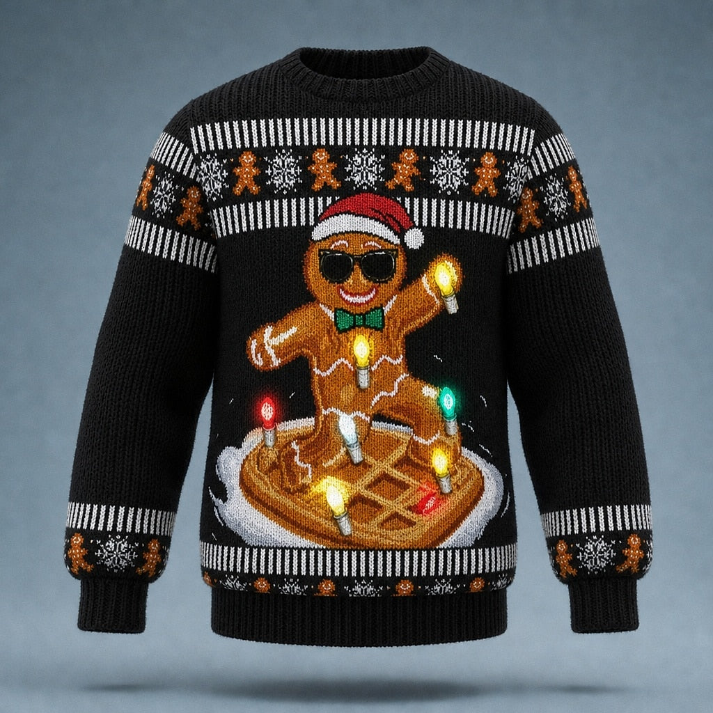 Sunglasses Gingerbread Party Sweater