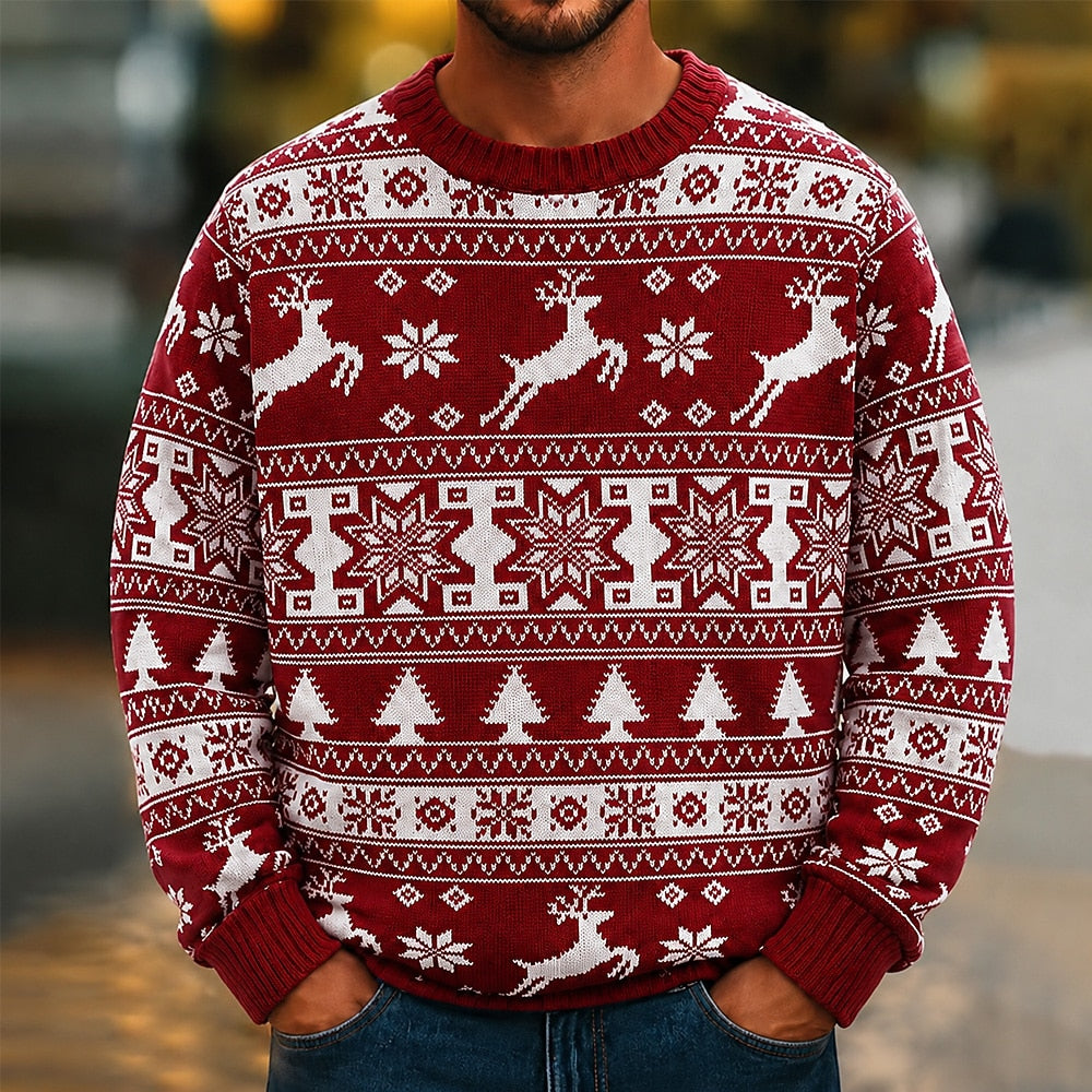 Reindeer and Snowflake Fair Isle Sweater