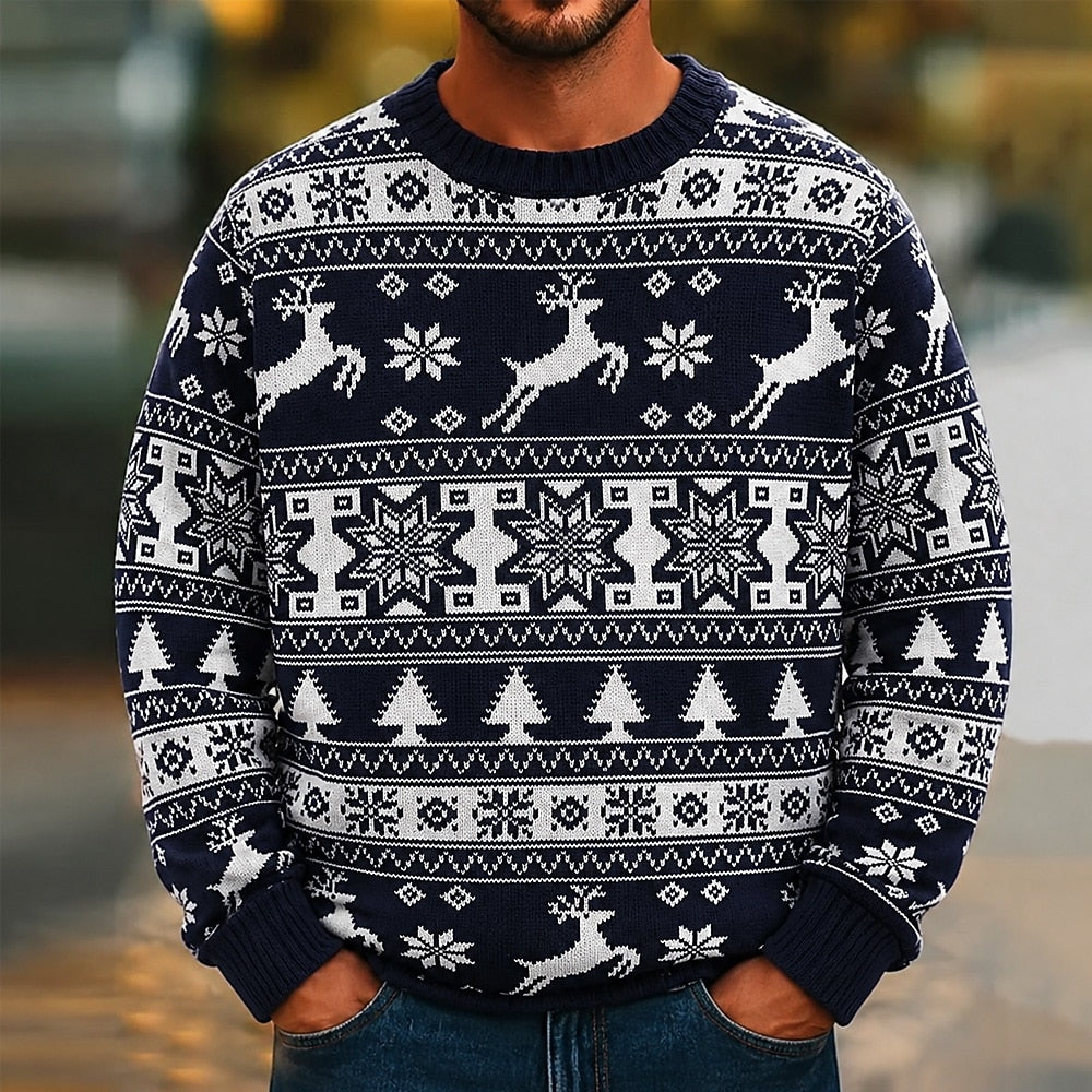 Reindeer and Snowflake Fair Isle Sweater