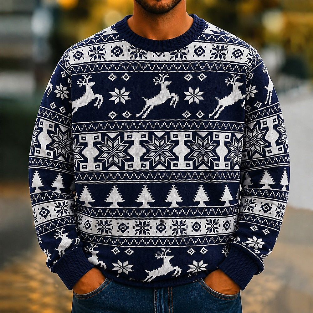 Reindeer and Snowflake Fair Isle Sweater