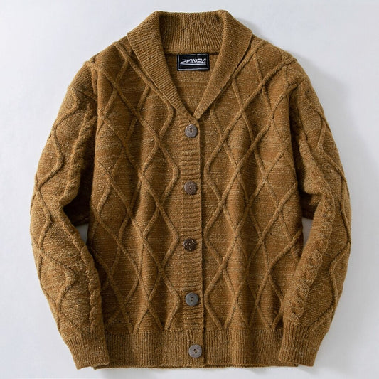 Diamond Panel Button Cardigan