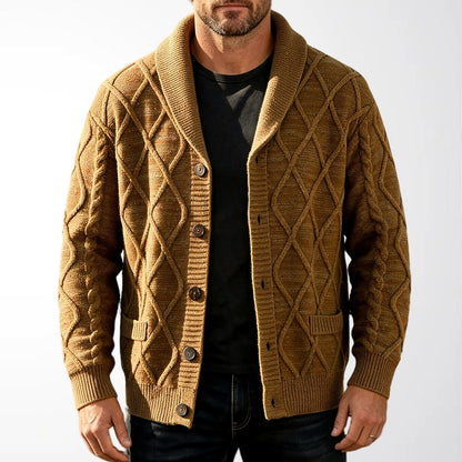 Diamond Panel Button Cardigan