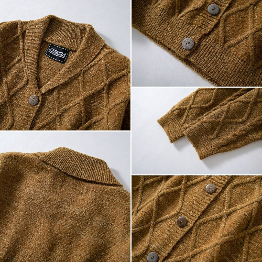 Diamond Panel Button Cardigan