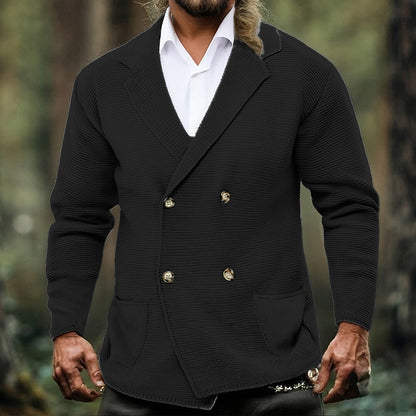 Notched Lapel Knit Cardigan