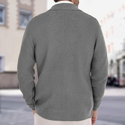 Notched Lapel Knit Cardigan