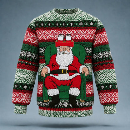 Santa Toilet Humor Christmas Sweater