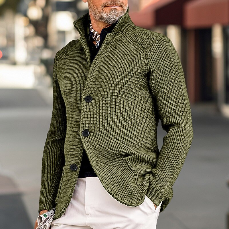 Tailored Button Knit Cardigan