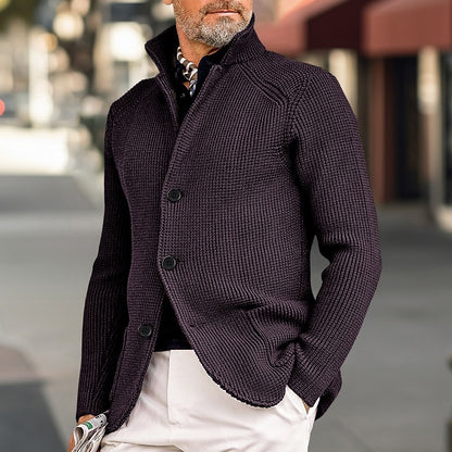Tailored Button Knit Cardigan