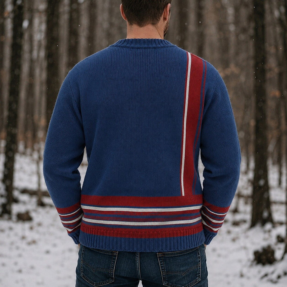 Border Stripe Color Block Cardigan