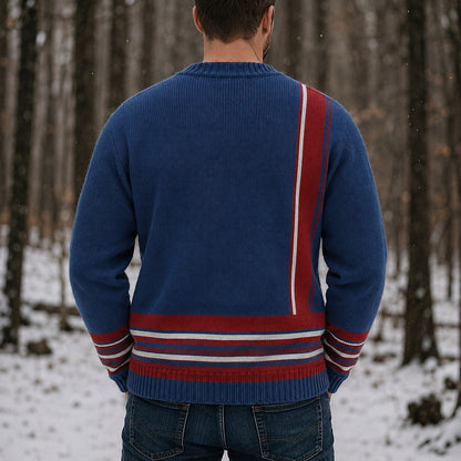 Border Stripe Color Block Cardigan