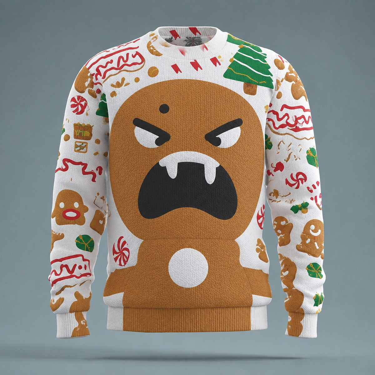 Fanged Gingerbread Christmas Sweater
