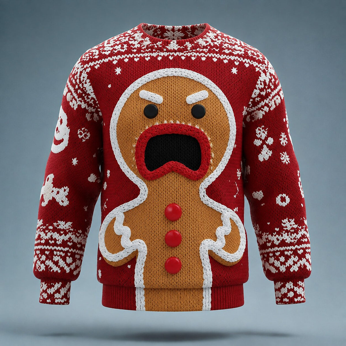 Fanged Gingerbread Christmas Sweater