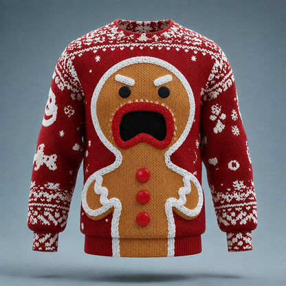 Fanged Gingerbread Christmas Sweater