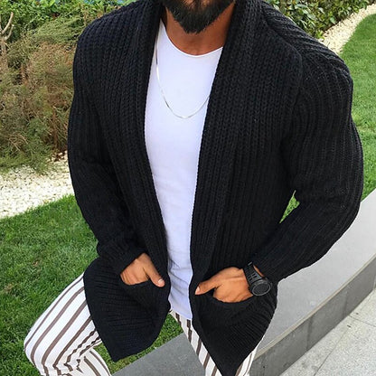 Vertical Rib Pocket Cardigan