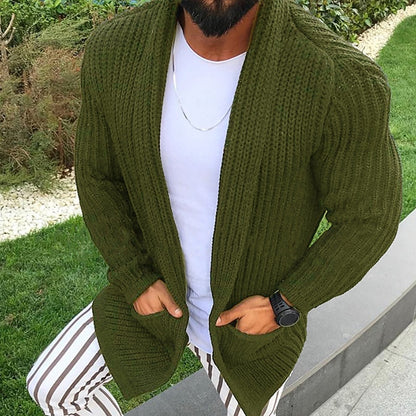 Vertical Rib Pocket Cardigan