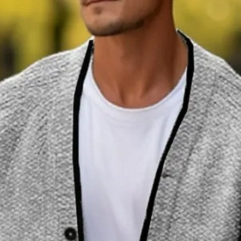 Speckled V-Neck Button Cardigan