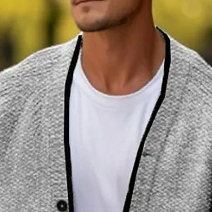 Speckled V-Neck Button Cardigan
