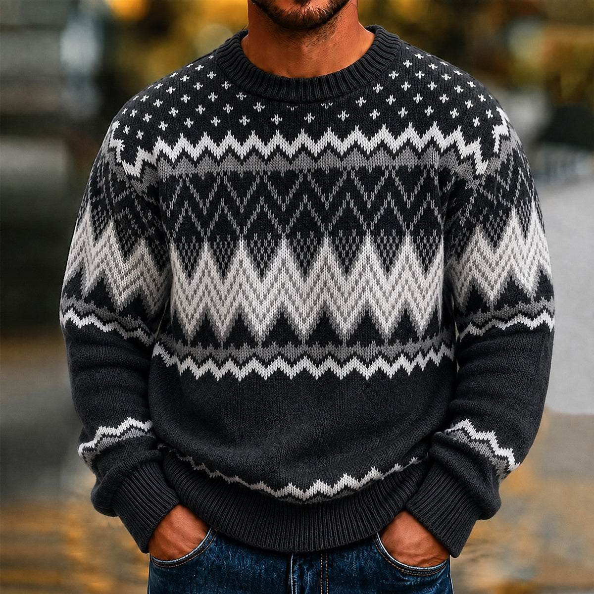 Nordic Diamond Band Sweater