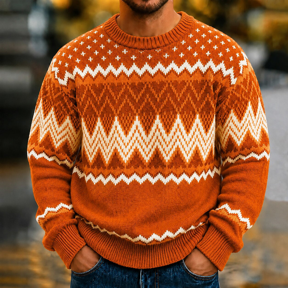 Nordic Diamond Band Sweater