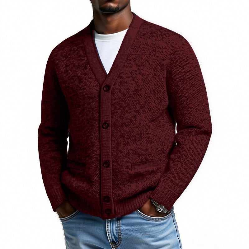 Marl Button V-Neck Cardigan