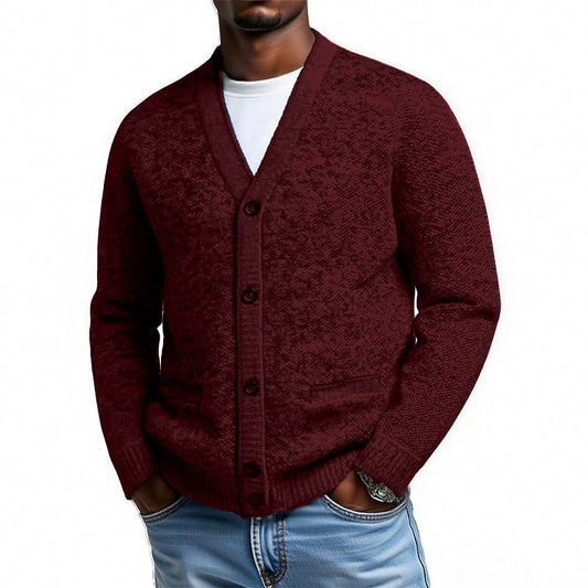 Marl Button V-Neck Cardigan
