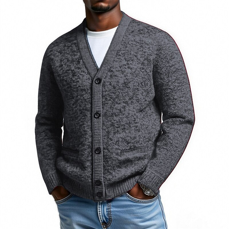 Marl Button V-Neck Cardigan
