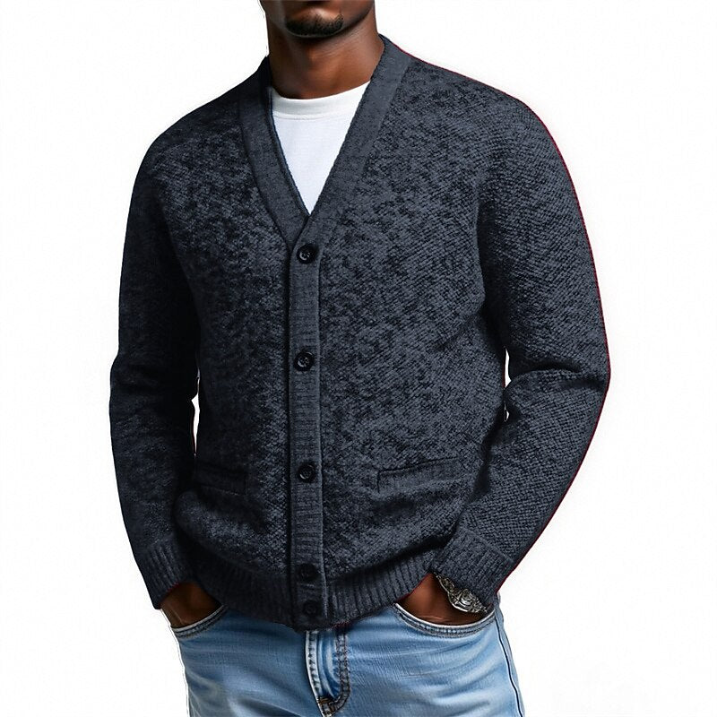 Marl Button V-Neck Cardigan