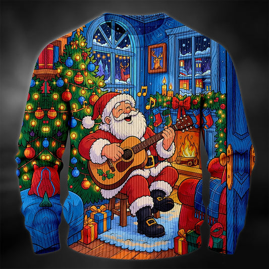 Ice Skating Santa Christmas Sweater