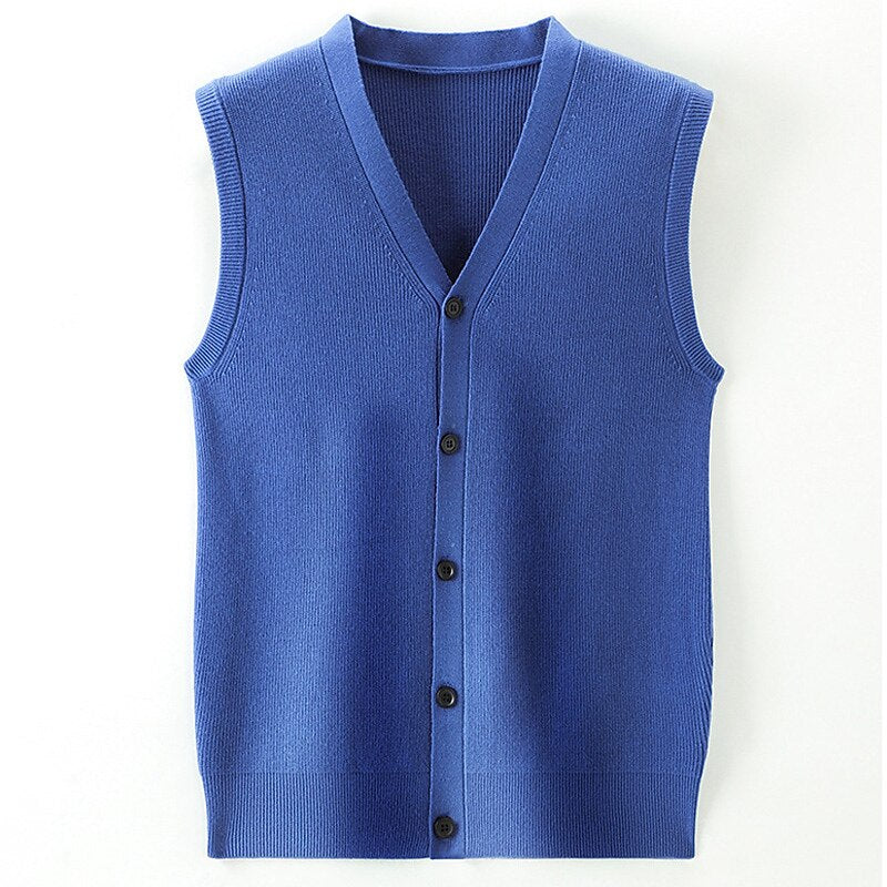 Tailored V-Neck Cardigan Vest