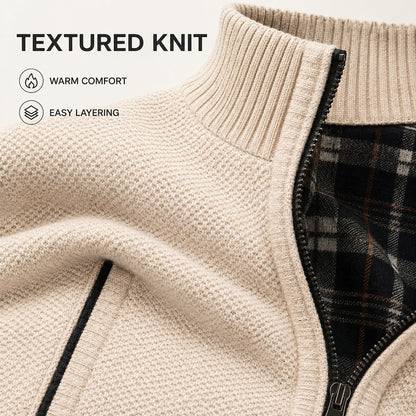Contrast Pocket Zip Cardigan