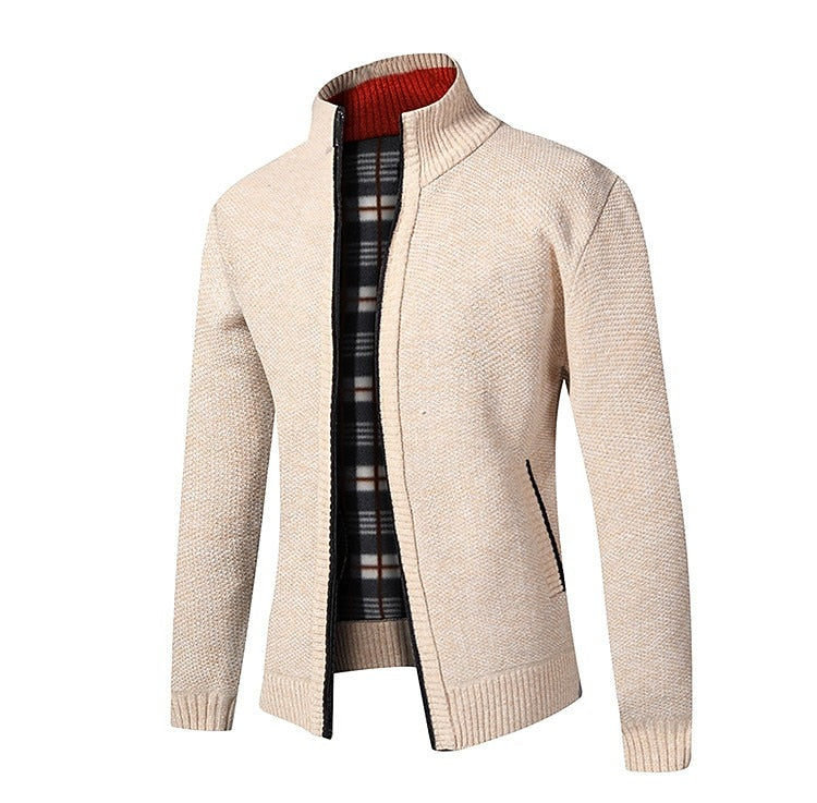 Contrast Pocket Zip Cardigan