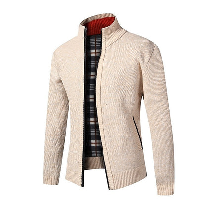 Contrast Pocket Zip Cardigan