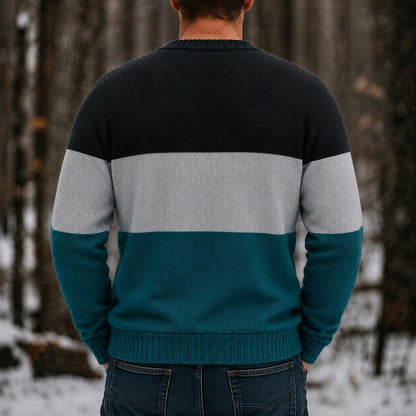 Triple Band V-Neck Cardigan