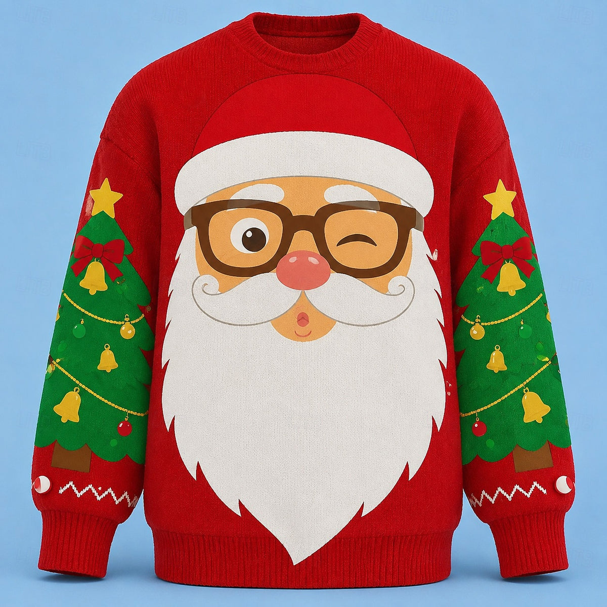 Santa Glasses Beard Christmas Sweater