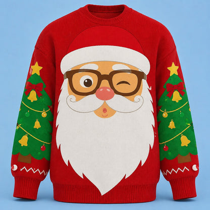 Santa Glasses Beard Christmas Sweater